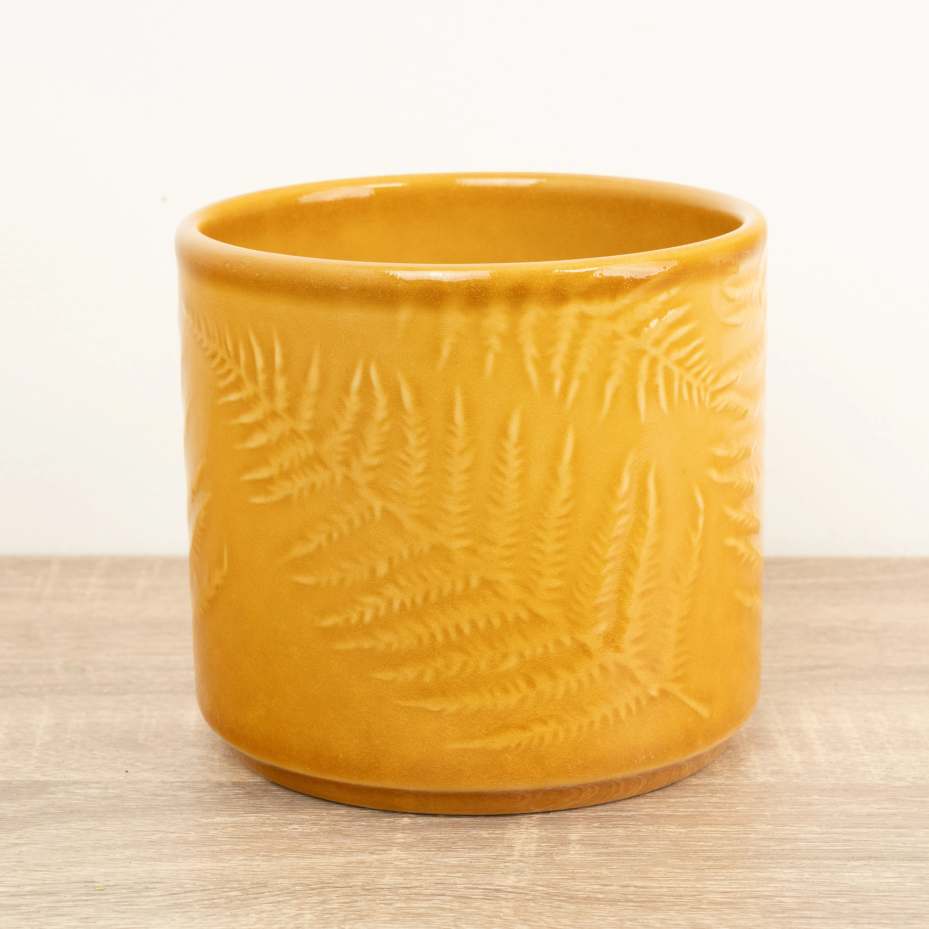 Imperfect! Orla Glazed Fern Pot | Mustard - Image 2