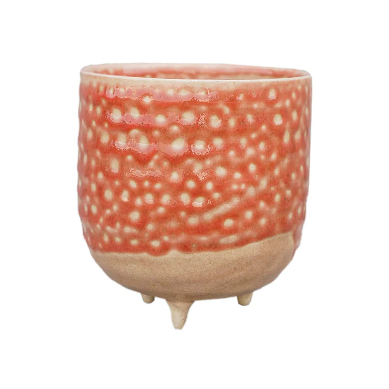 Imperfect! Titan Glaze Pot With Feet | Orange - Image 2