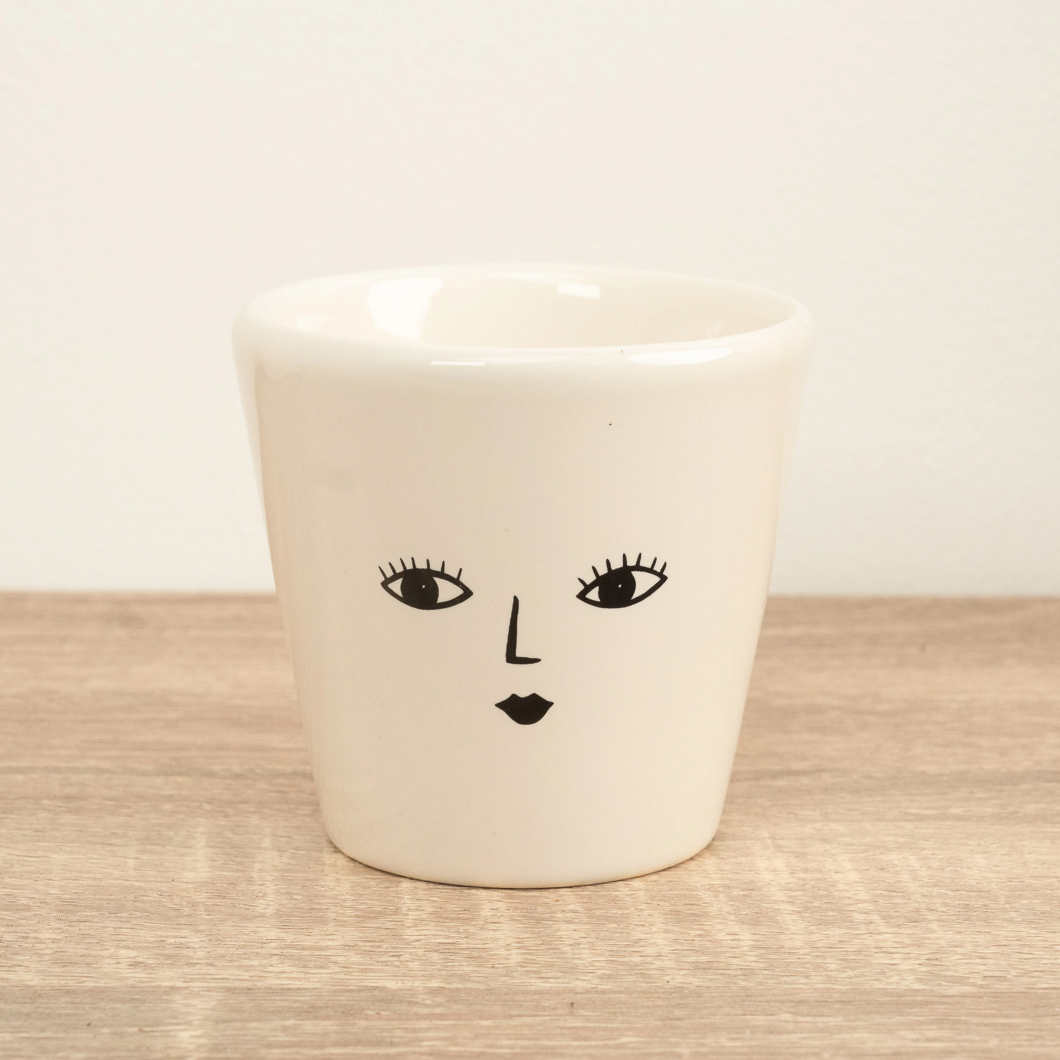 Wakey Face Pot | White